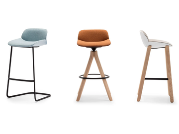 NUEZ BQ2779-BQ2780 - Swivel high stool with back by Andreu World - view 3